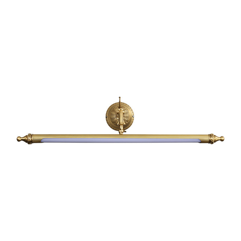 28" Wide Traditional Style LED Vanity Mirror Light Antique Brass Long-strip Wall Lamp for Bathroom