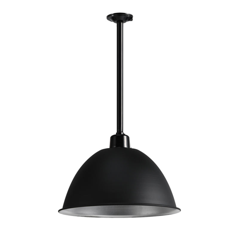 Mat zwart koepelvormige lamp armatuur industrieel metaal 1 lamp doorgang hangend licht