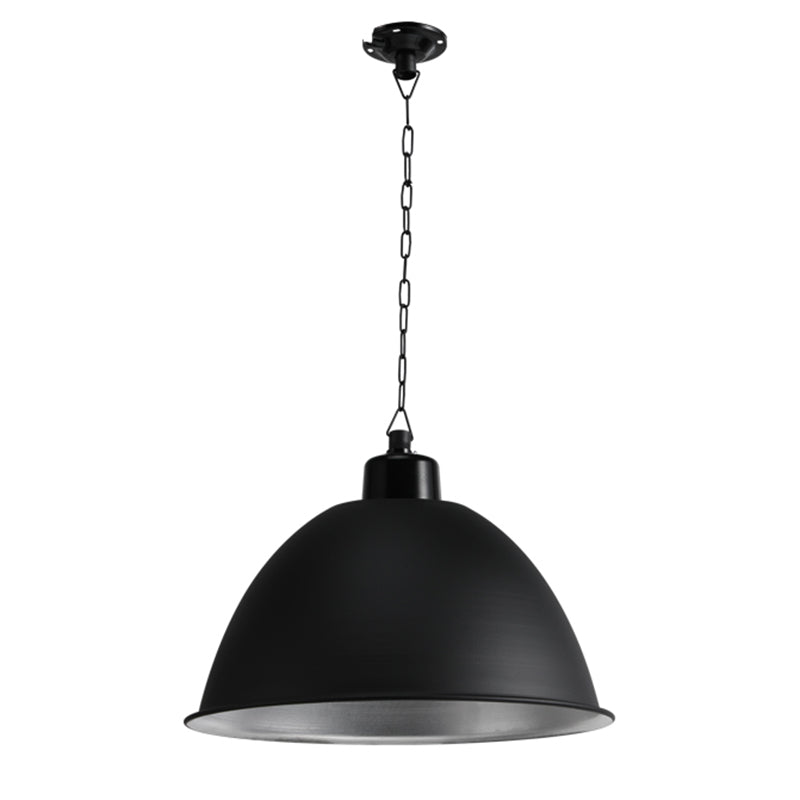 Matte Black Domed Pendant Light Fixture Industrial Metal 1 Bulb Passageway Hanging Light