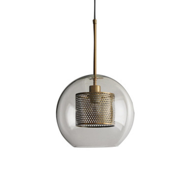 1 Globe Light Hanging Plafond Loulages Industriel Symcoles de pendentif en verre transparent pour restaurant