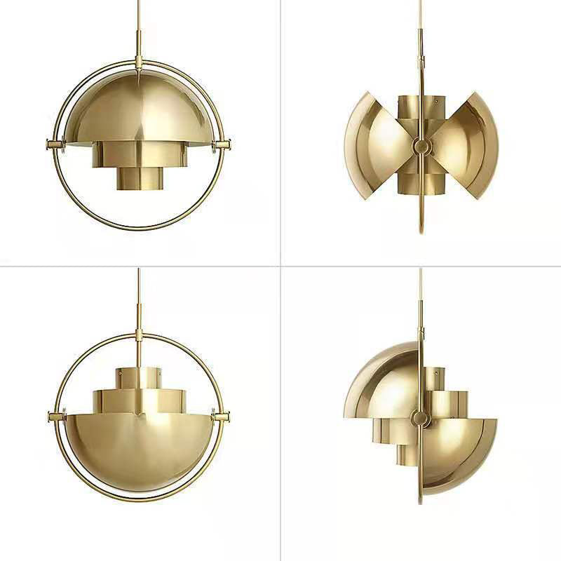 Postmodern 3-Shade Metal Pendant Lamp 1 Bulb Living Room Suspension Light Fixture