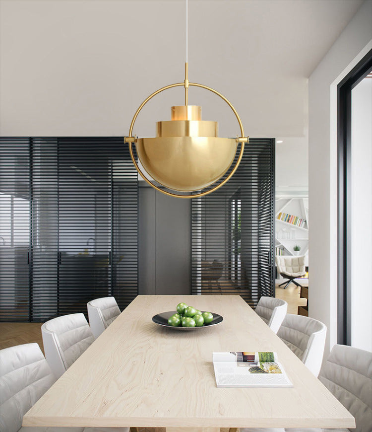 Postmodern 3-Shade Metal Pendant Lamp 1 Bulb Living Room Suspension Light Fixture