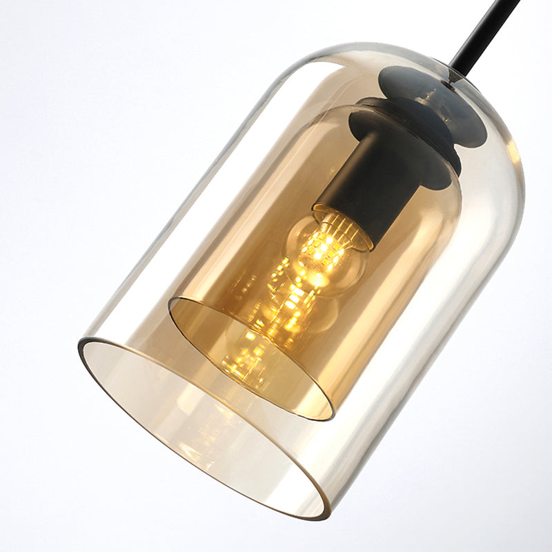 1 Light Cylinder Hanging Pendant Lights Industrial Style Glass Pendant Ceiling Lights