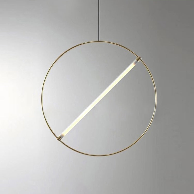 Simplicity Loop Shaped Pendant Lighting Acrylic Dining Room LED Down Light in Gold