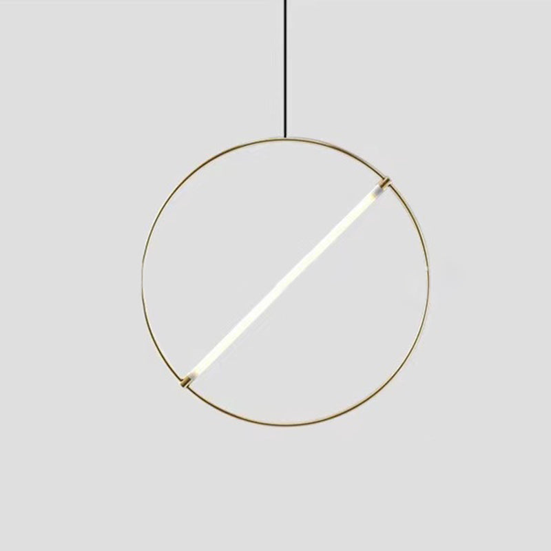 Simplicity Loop Shaped Pendant Lighting Acrylic Dining Room LED Down Light in Gold