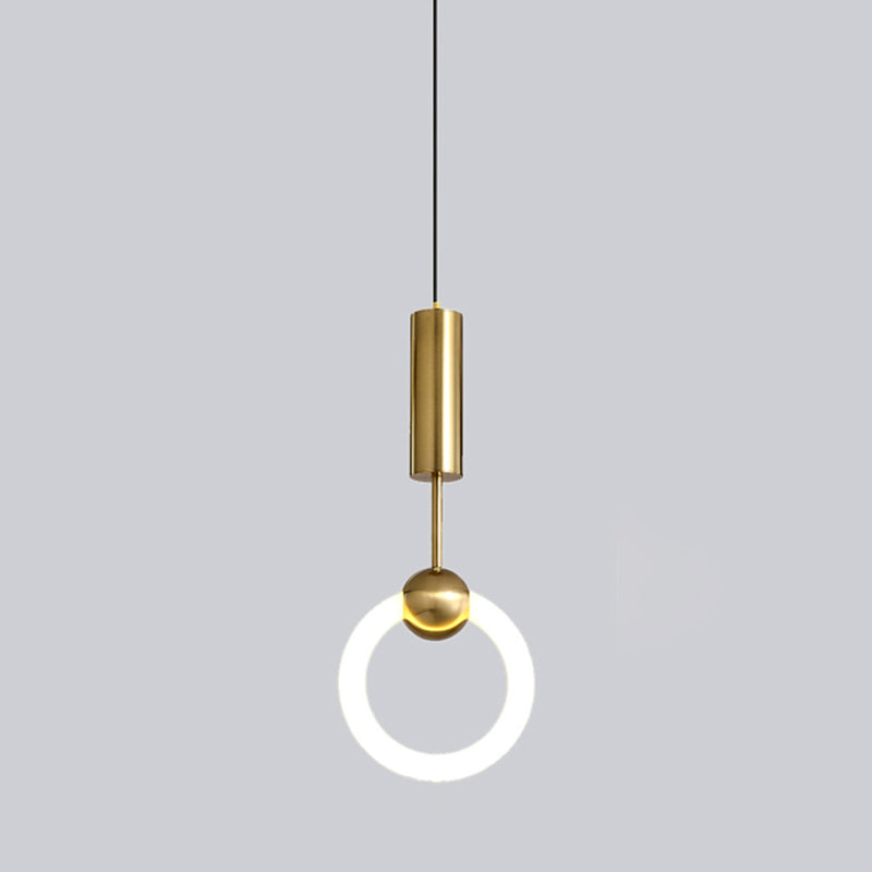 Ring Suspension Pendant Light Modern Style Metal LED White Pendant Ceiling Light