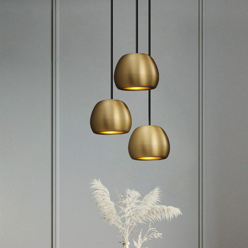 Metal Conical Ceiling Pendant Light Modern Style Suspension Pendant Light in Brass