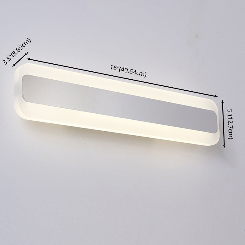 Rectangle Acrylic LED Vanity Mirror Light Modern Style Minimalism Wall Mount Lamp for Bathroom