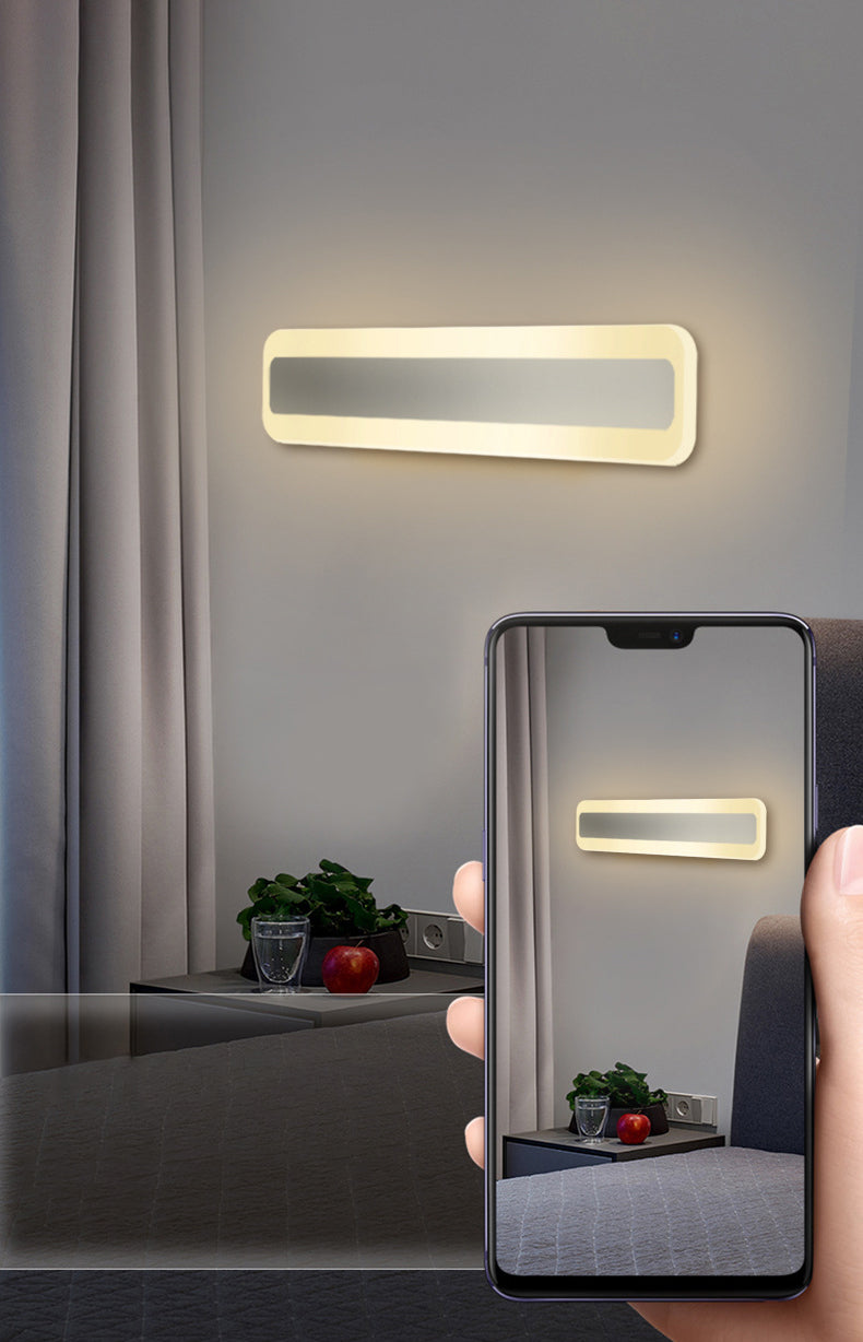 Rectangle Acrylic LED Vanity Mirror Light Modern Style Minimalism Wall Mount Lamp for Bathroom