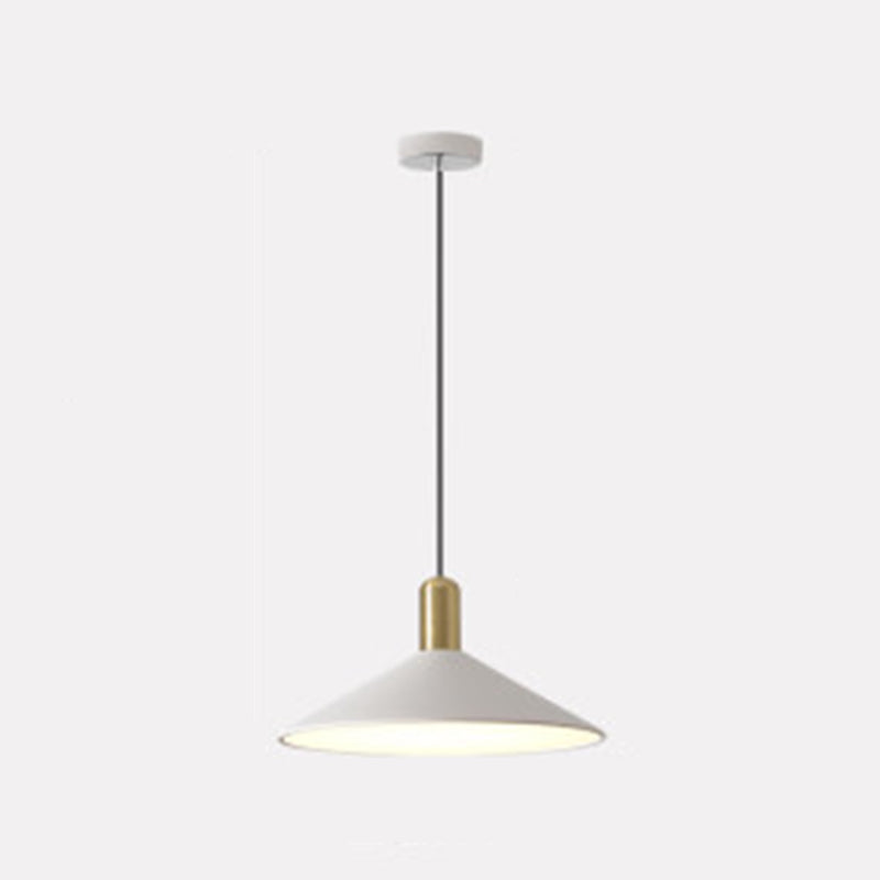 13.7" Wide Modernism Cone Metal Hanging Light Single Bulb Minimalism Pendant Lamp for Bedroom