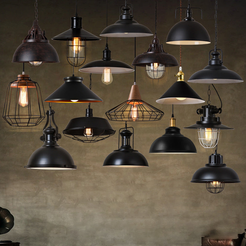 Metal Black Commercial Pendant Lighting Shaded Industrial Style Pendant Ceiling Light