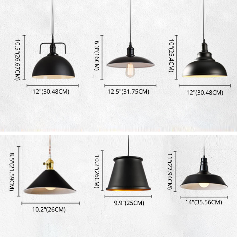 Metal Black Commercial Pendant Lighting Shaded Industrial Style Pendant Ceiling Light