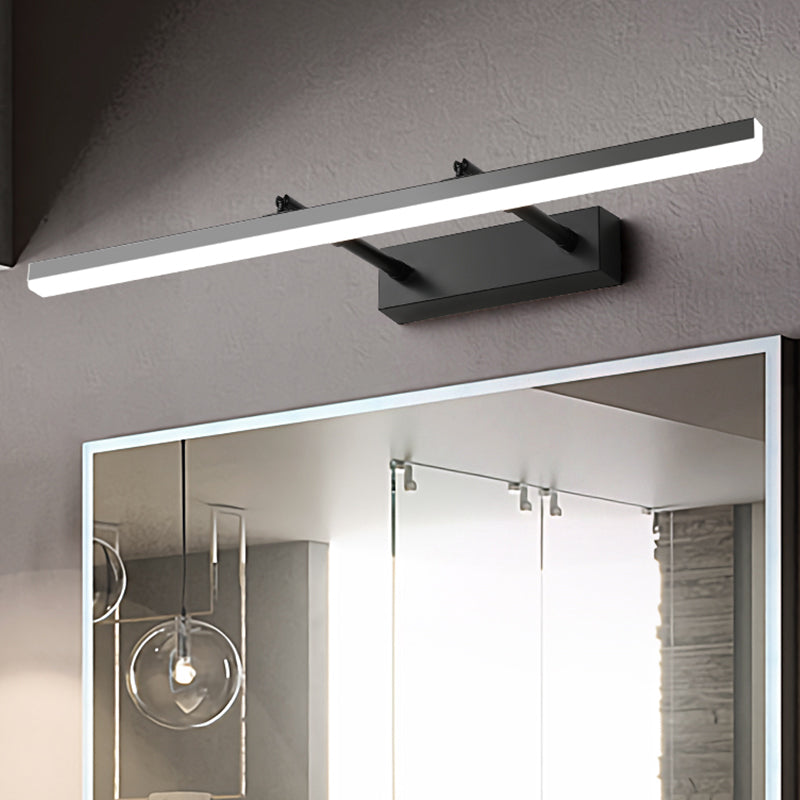 Modern Minimalist Style Linear Wall Mounted Vanity Lights Metal 1 Light Vanity Lighting Ideas for Bathroom