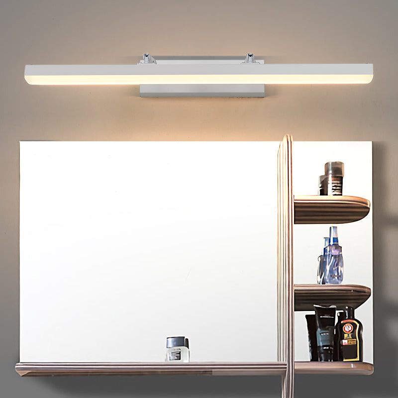 Modern Minimalist Style Linear Wall Mounted Vanity Lights Metal 1 Light Vanity Lighting Ideas for Bathroom