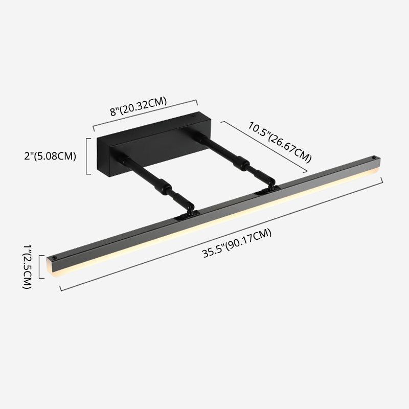 Modern Minimalist Style Linear Wall Mounted Vanity Lights Metal 1 Light Vanity Lighting Ideas for Bathroom