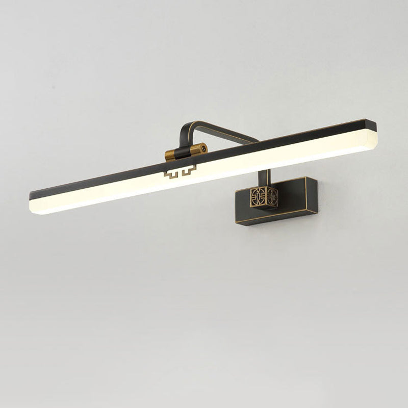 Traditional Style Metal Mirror Light Simplicity Long Strip LED Wall Sconce