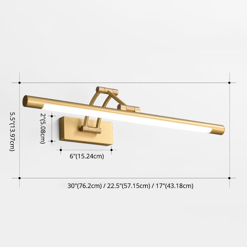 Estilo de lujo moderno Cilíndrico Flush Monte Murón Splusa de cobre Luces de tocador montada en la pared en acabado de oro