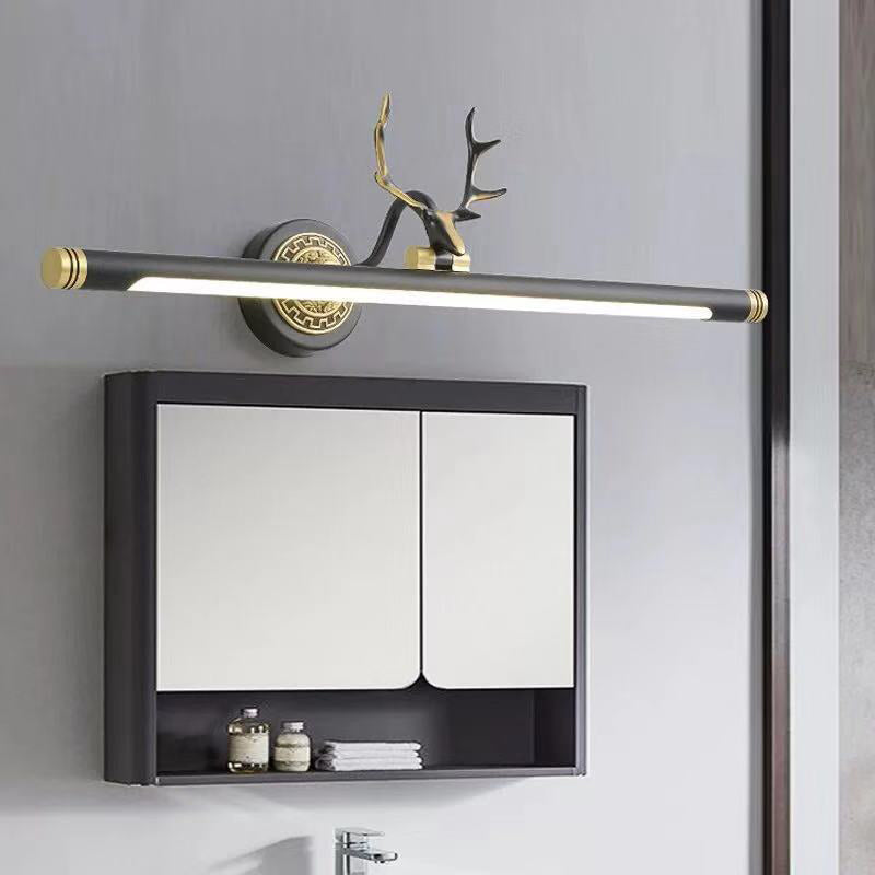 Modern Minimalist Style Antifogging Wall Mounted Vanity Lights Copper Flush Mount Wall Sconce for Bathroom