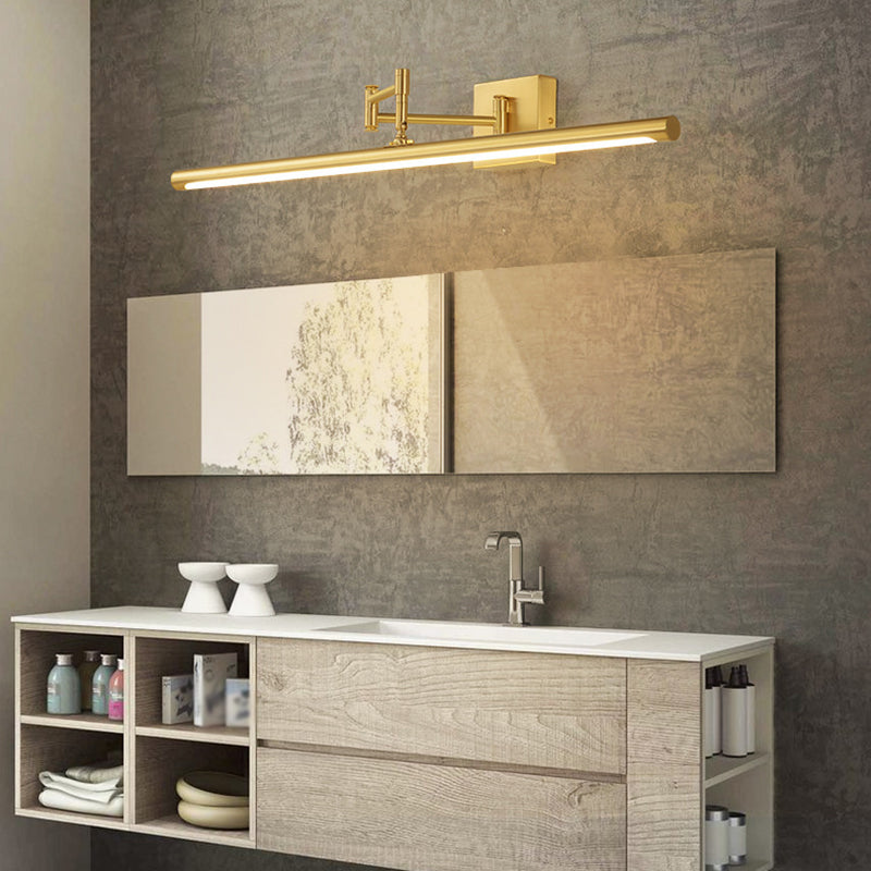 Modern Minimalist Style Tubes Wall Mounted Vanity Lights Copper Flush Mount Wall Sconce for Bathroom