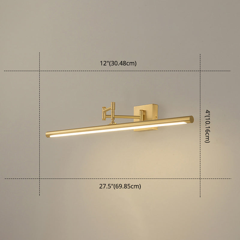 Modern Minimalist Style Tubes Wall Mounted Vanity Lights Copper Flush Mount Wall Sconce for Bathroom