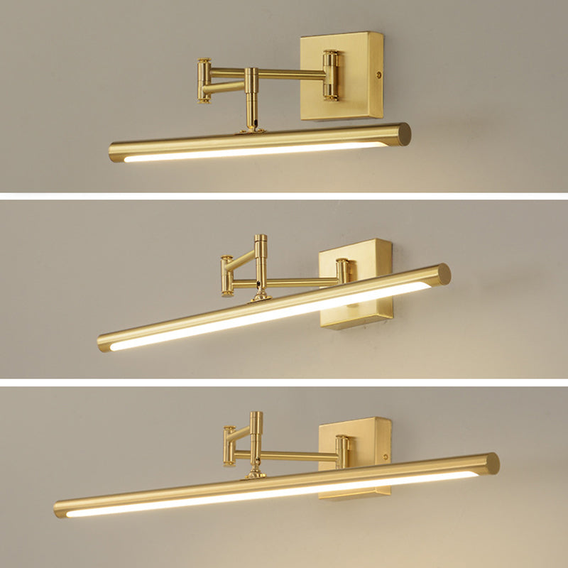 Modern Minimalist Style Tubes Wall Mounted Vanity Lights Copper Flush Mount Wall Sconce for Bathroom