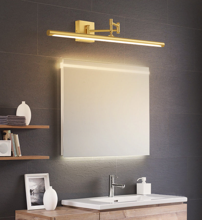 Modern Minimalist Style Tubes Wall Mounted Vanity Lights Copper Flush Mount Wall Sconce for Bathroom