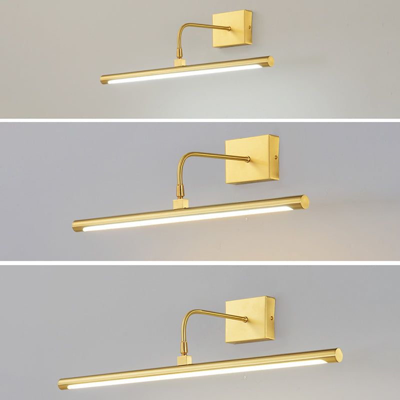 Modern Luxury Style Linear Wall Mounted Vanity Lights Copper Wall Lighting Ideas for Bathroom