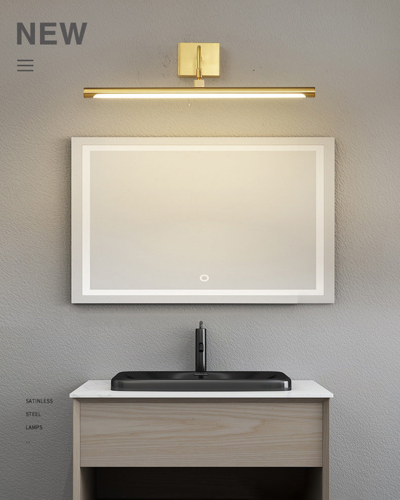 Modern Luxury Style Linear Wall Mounted Vanity Lights Copper Wall Lighting Ideas for Bathroom