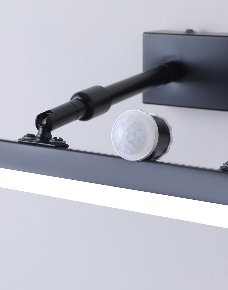 Modern Minimalist Style Linear Wall Mounted Vanity Lights Metal 1 Light Vanity Lighting Ideas with Intelligent Sensor