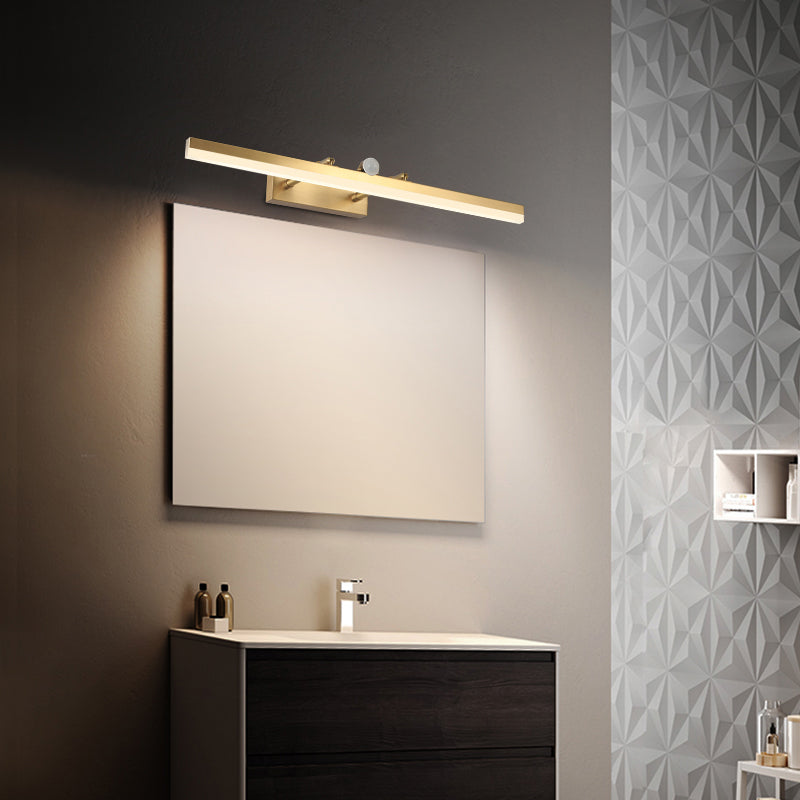 Modern Luxury Style Streamlined Wall Mounted Vanity Lights Copper Vanity Wall Light Fixtures with Intelligent Sensor