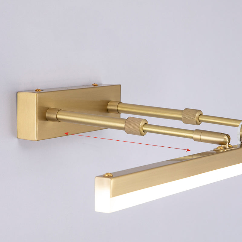 Modern Luxury Style Streamlined Wall Mounted Vanity Lights Copper Vanity Wall Light Fixtures with Intelligent Sensor