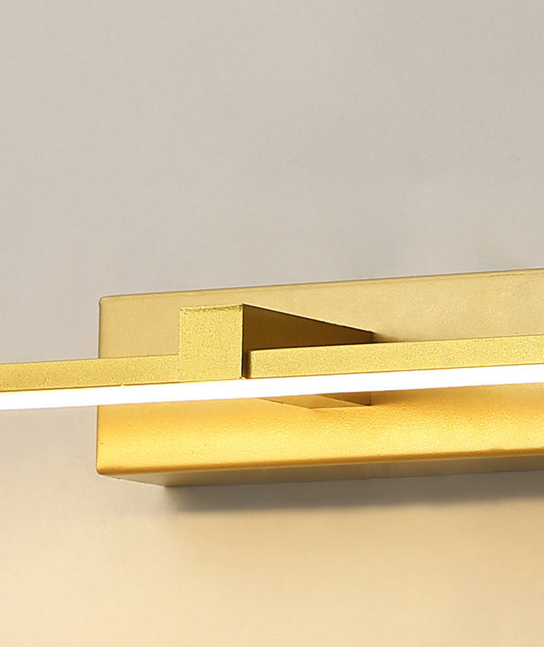 Modern Light Luxury Style Linear Wall Mounted Vanity Lights Metal Wall Sconce Lighting in Gold Finish