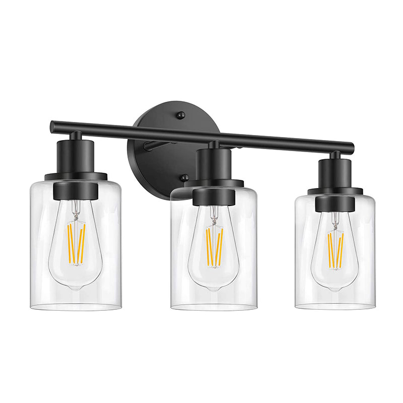 3 luces Clear Glass Wall Lightsing Light Cilindro Industrial Cylinder Wall Monte Light para el baño