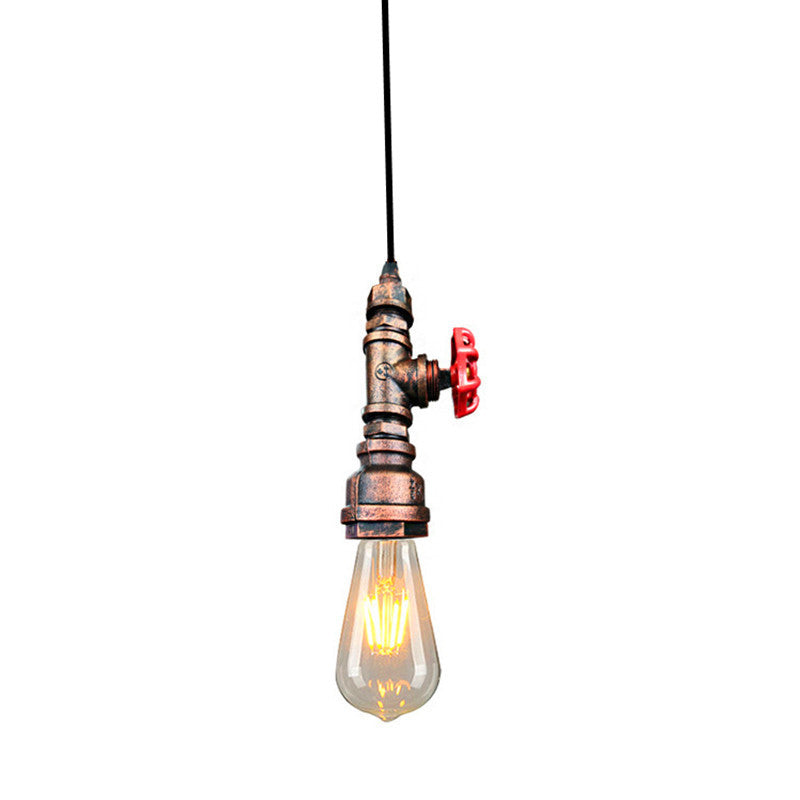 1 leichte Wasserrohr hängende Anhänger Lichter Retro Industrial Style Metallic Anhänger Deckenleuchten