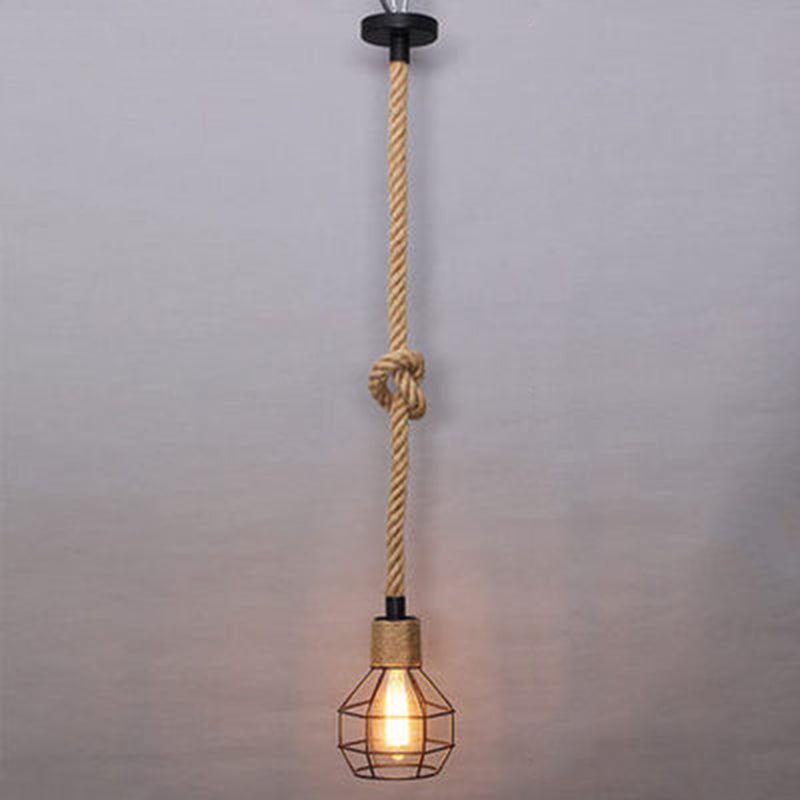 Beige Shade Umbra Lighting Apparecchiatura Apparecchiatura in stile Magazzino Sospensione a 1 luce