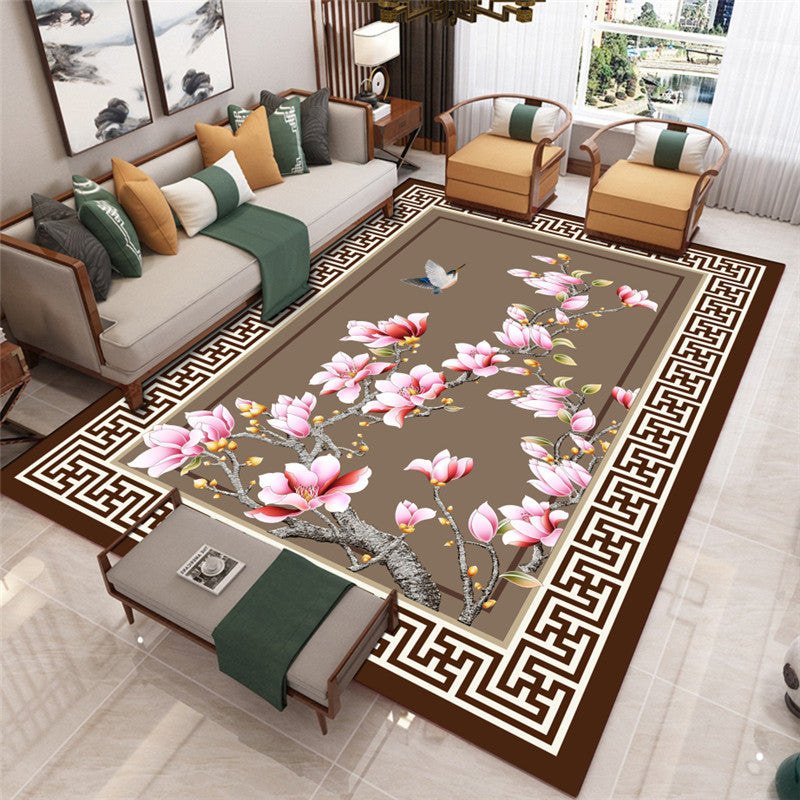 Multicolor Modern Indoor Rug Polyester Branch Print Carpet Easy Care Rug for Home Decoration