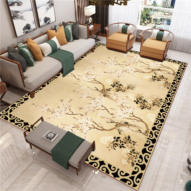 Dark Color Home Decoration Carpet Shabby Chic Antique Printed Area Rug Polyester with Non-Slip Backing Rug