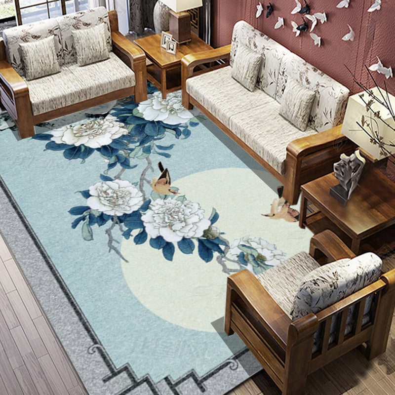 Multicolor Antique Printing Rug Polyester Shabby Chic Anti-Slip Backing Indoor Rug for Living Room
