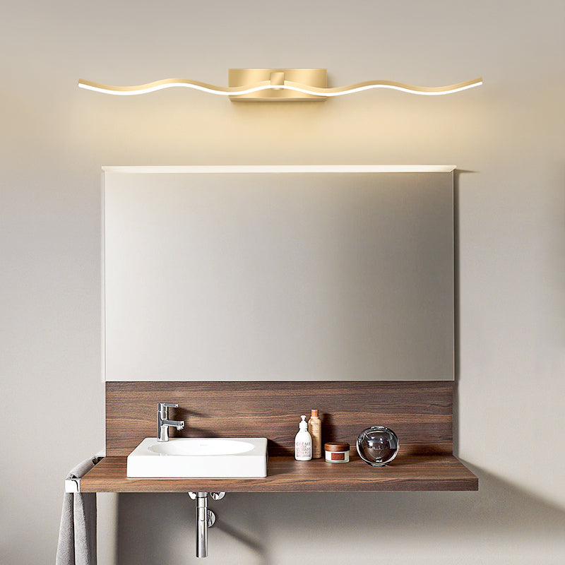 Modern Minimalist Style Linear Flush Mount Wall Sconce Metal Wall Mounted Lighting for Bathroom