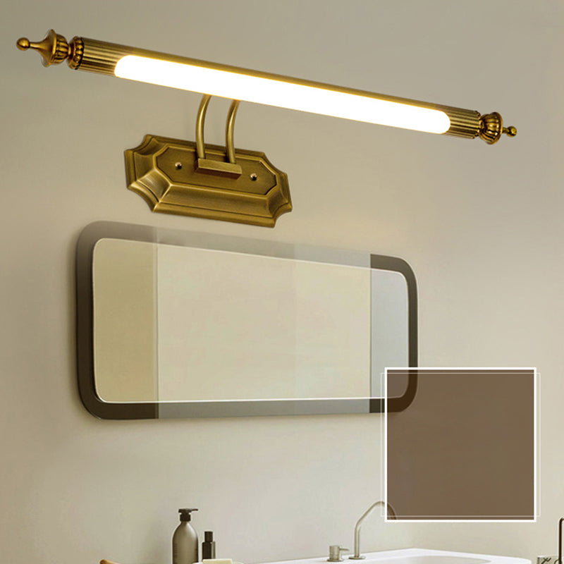 Mid-Century Cylindrical Wall Mounted Vanity Lights Copper Vanity Lighting Fixtures for Bathroom