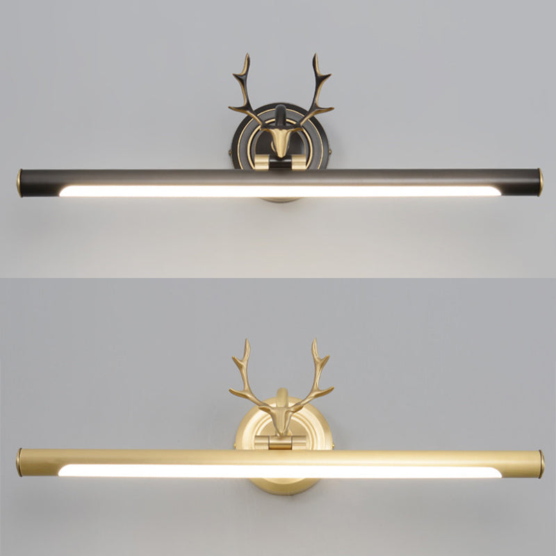 Modern Minimalist Style Streamlined Wall Mounted Vanity Lights Copper Vanity Wall Light Fixtures with Antlers