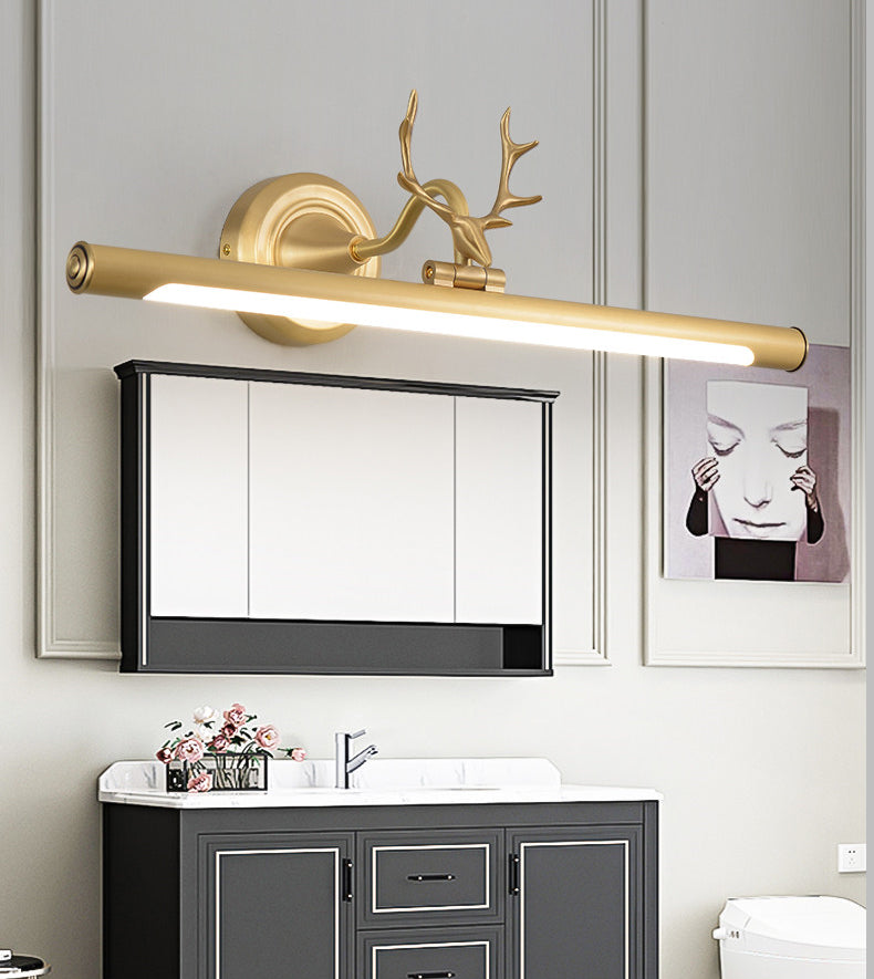 Modern Minimalist Style Streamlined Wall Mounted Vanity Lights Copper Vanity Wall Light Fixtures with Antlers