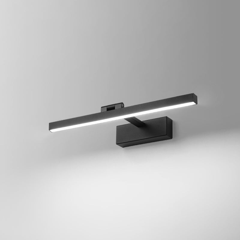 Modern Black Linear Wall Mount Light Fixture Metal 1-Light Wall Lamp for Bathroom