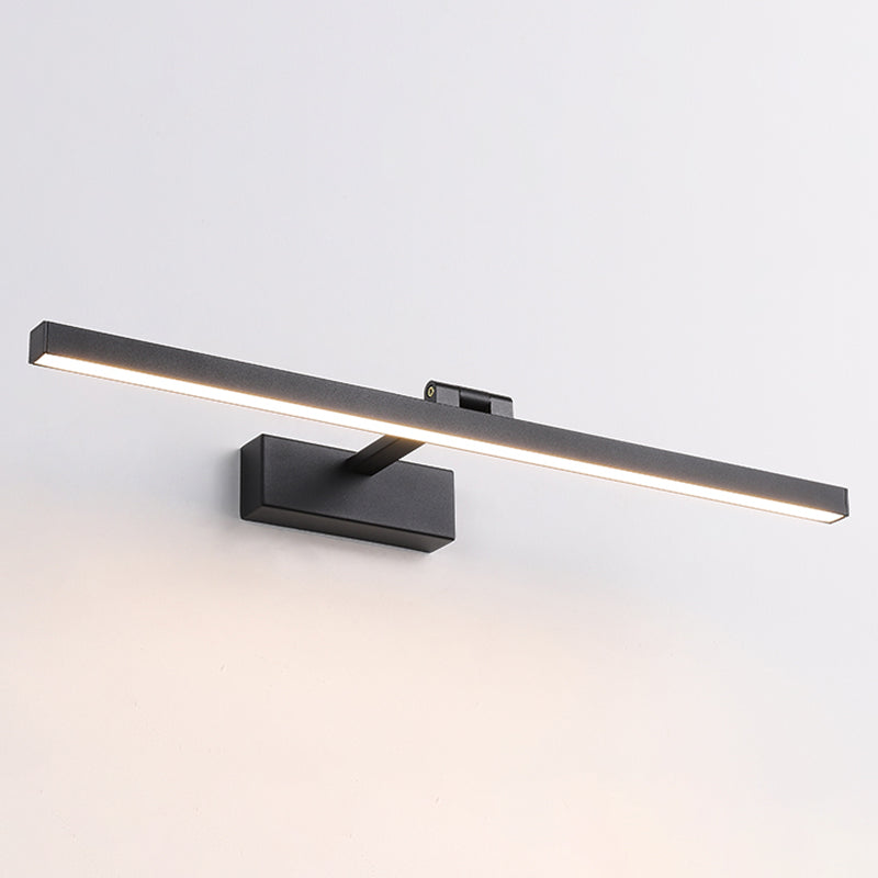 Modern Black Linear Wall Mount Light Fixture Metal 1-Light Wall Lamp for Bathroom