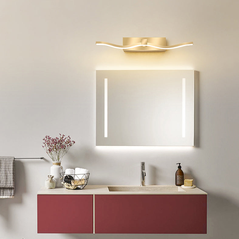 Modern Minimalist Style Linear Flush Mount Wall Sconce Metal Wall Mounted Lighting for Bathroom