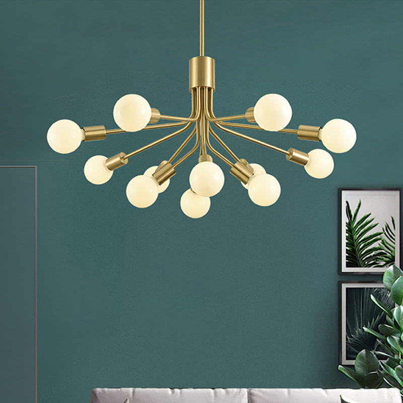 Sputnik Chandelier Lighting Contemporary Metal 12 Heads Brass Pendant Light Fixture