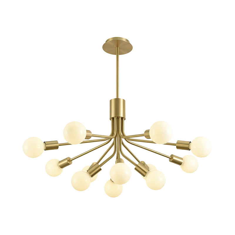 Sputnik Chandelier Lighting Contemporary Metal 12 Heads Brass Pendant Light Fixture