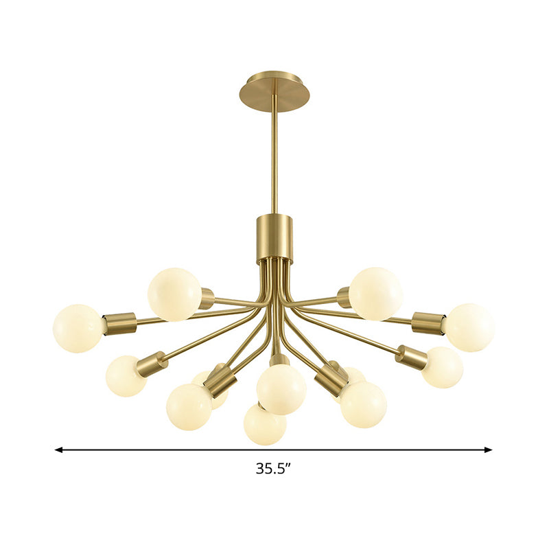 Sputnik Chandelier Lighting Contemporary Metal 12 Heads Brass Pendant Light Fixture