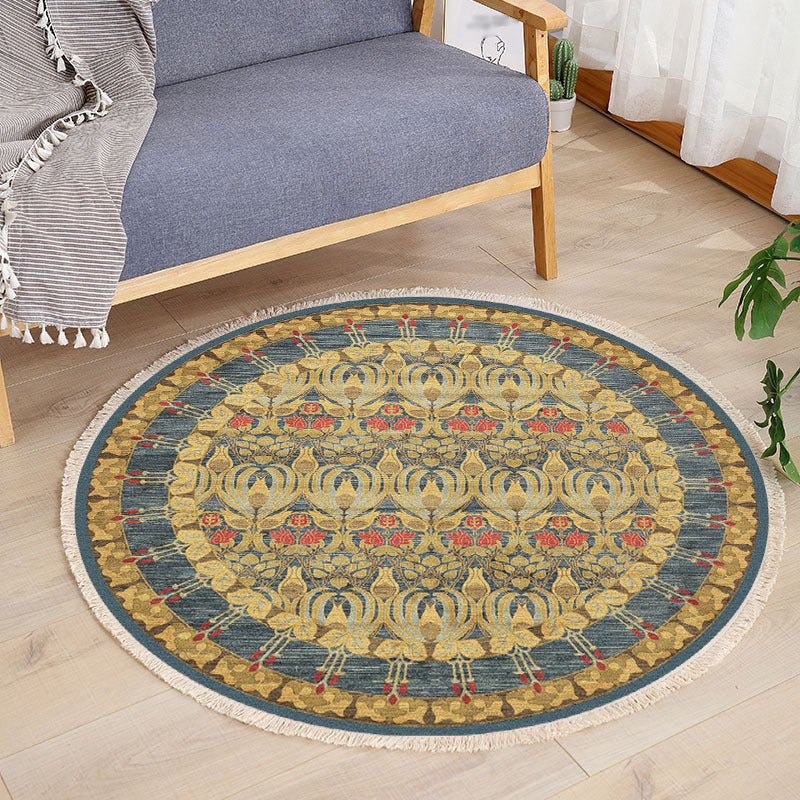 Multicolor Moderna alfombra Algodón Impresión Floral Rug Fácil Carpeta para sala de estar