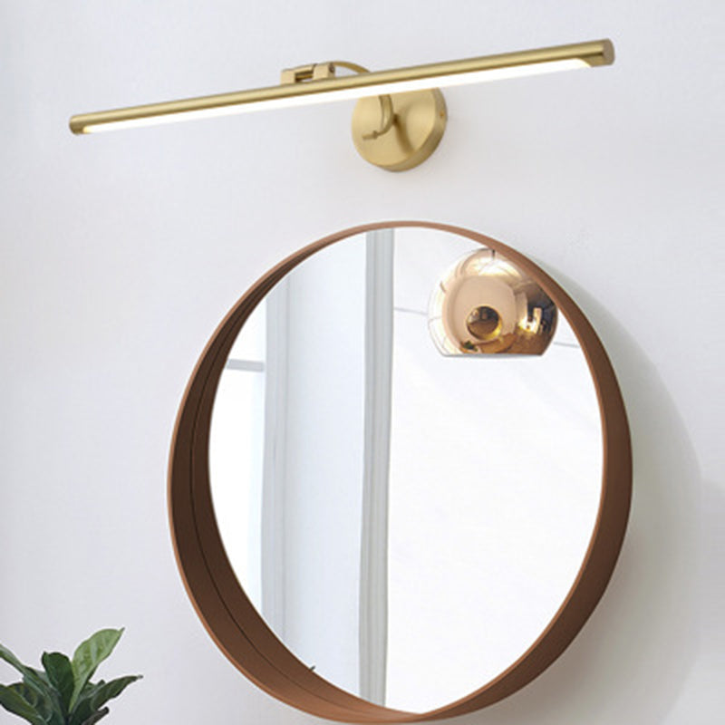 Moderner minimalistischer Stil Linearer Wand montiertes Waschtischlichter Kupferwandmontierter Leuchte im goldenen Finish